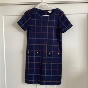 WOMENS J. CREW Navy Plaid Dress
